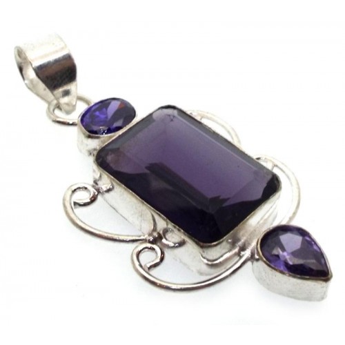 Amethyst Indian Silver Pendant 01